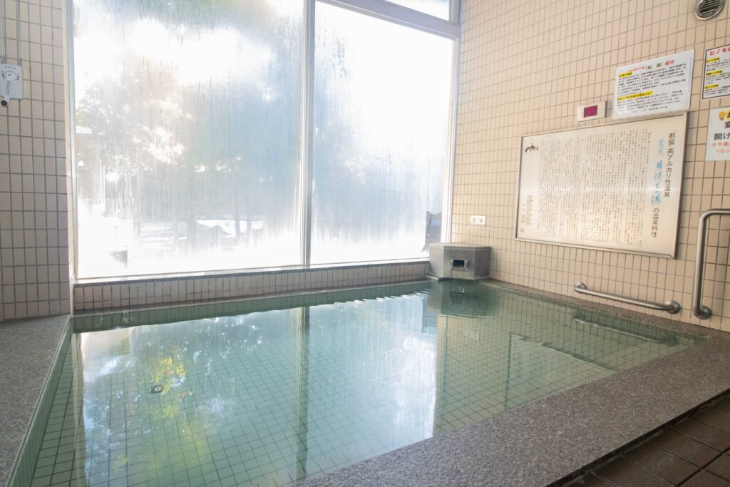 高アルカリ性の美肌の湯で知られる芭蕉 月待ちの湯の内風呂