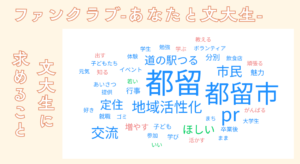 ファンクラブのアンケート質問1「文大生に求めることはなんですか」回答抜粋。